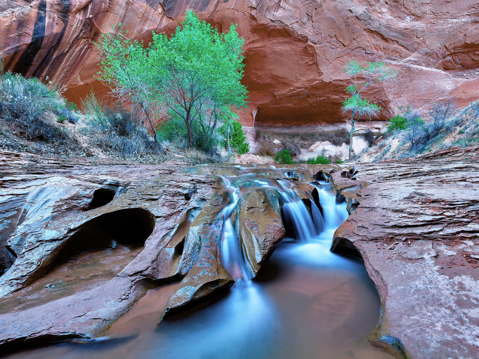 Wallpapers Swiss Cheese Falls Coyote Gulch Grand Staircase National Monument on the desktop