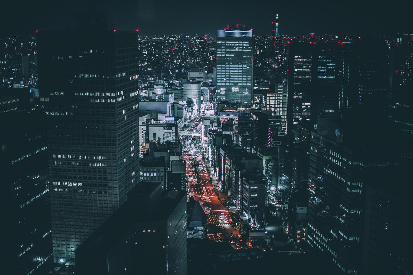 Обои Токио ночь фотографии на рабочий стол