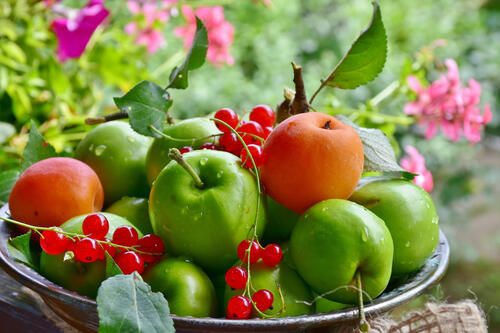 Apples and redcurrants