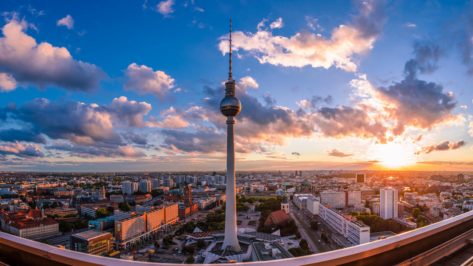 Обои город иллюминация Берлин на рабочий стол