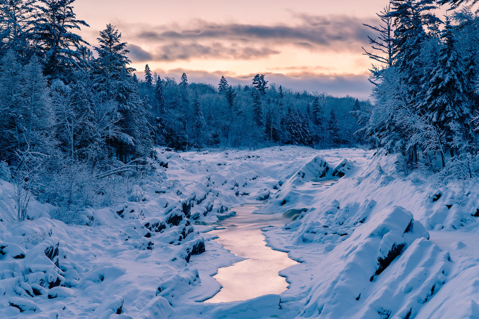 Wallpapers Winter on the St Louis River Jay Cooke State Park Minnesota on the desktop