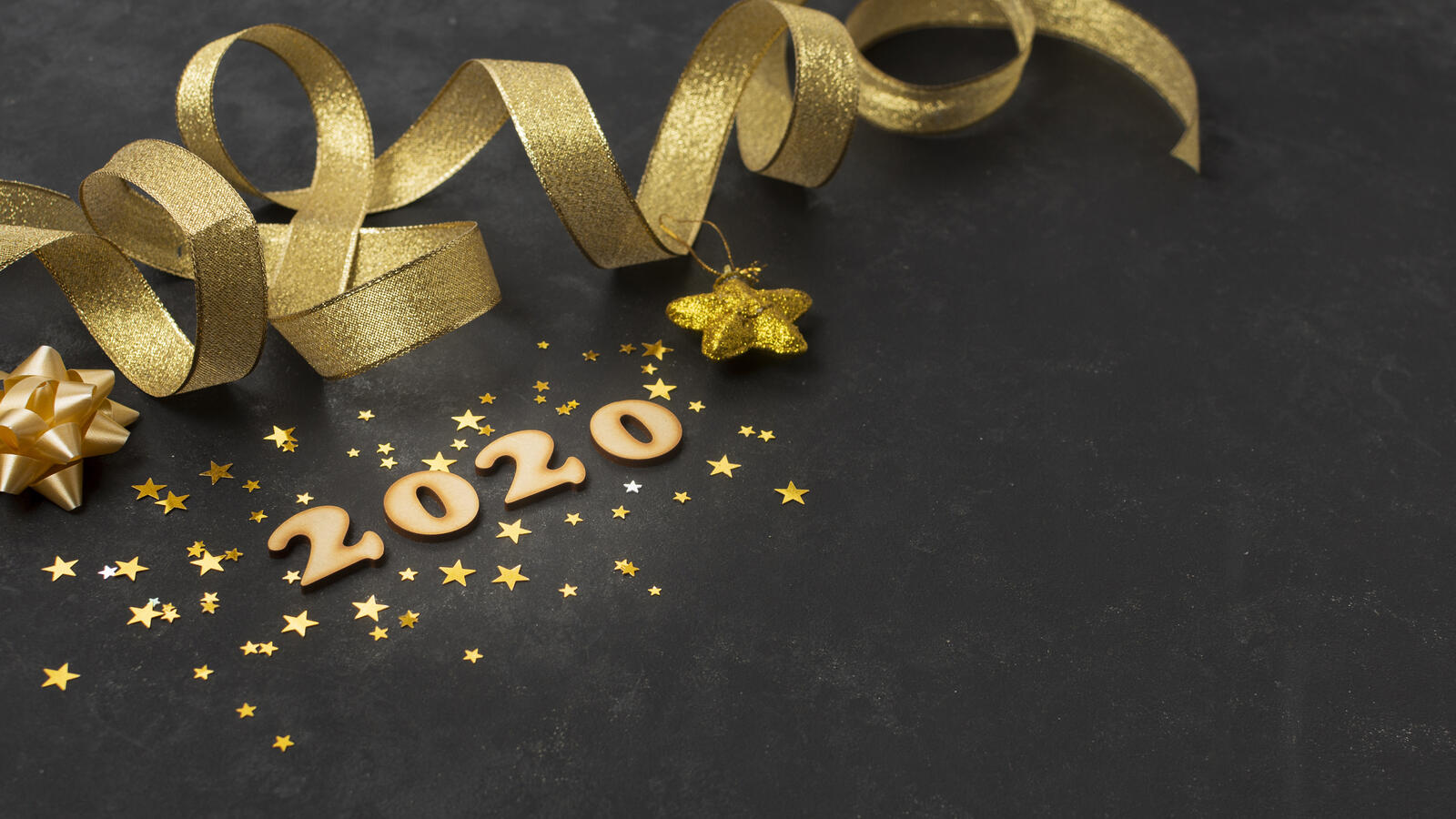 Wallpapers new year streamer lettering greeting card on the desktop