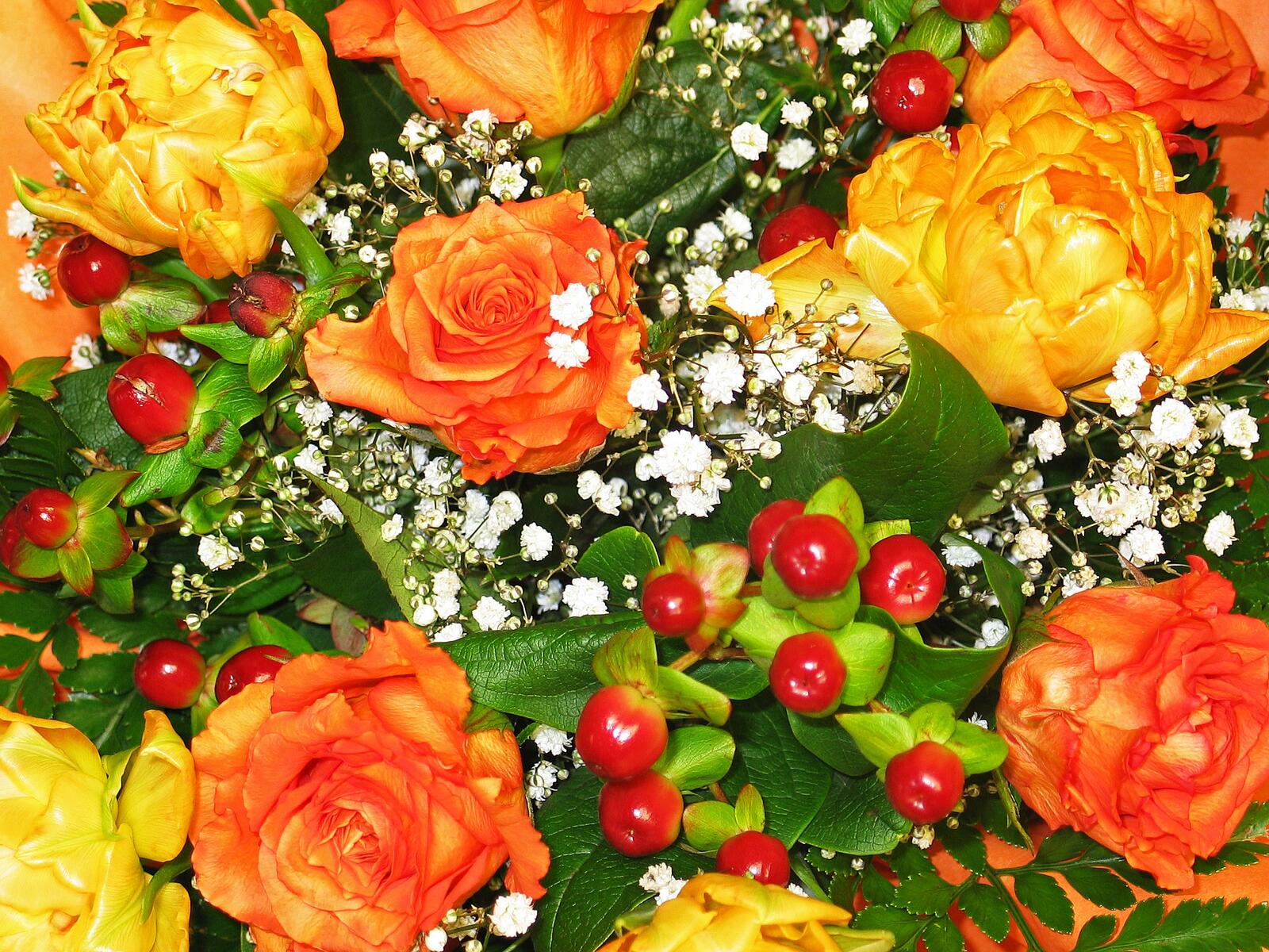 Обои флора цветочные Красивый букет на рабочий стол