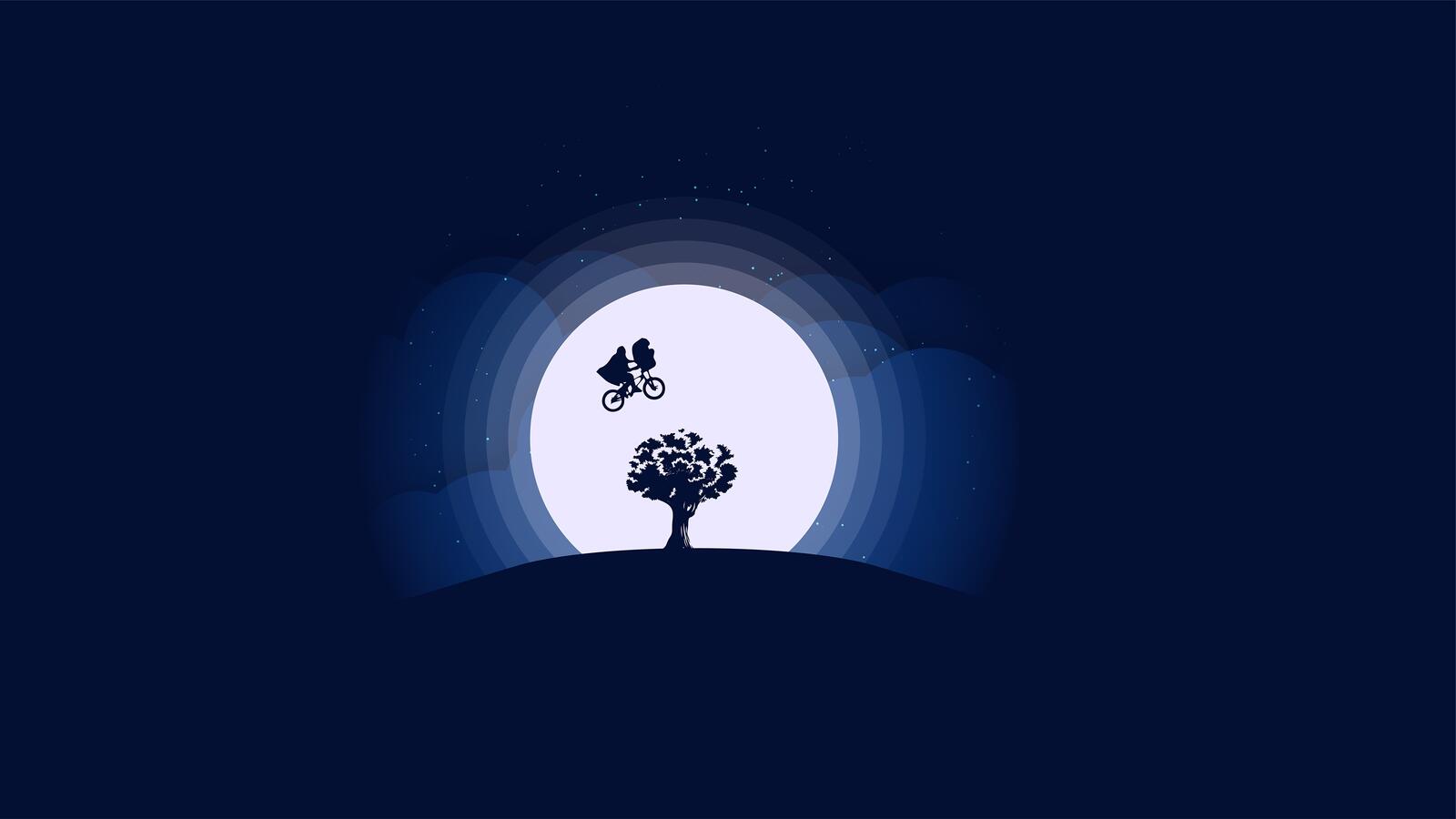 Wallpapers night moonlight tree on the desktop