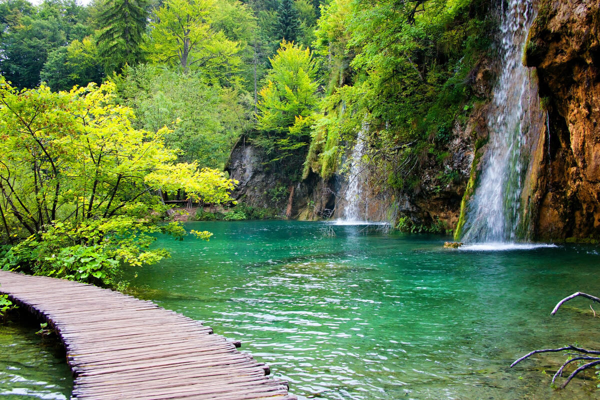 River in Croatia near the waterfall
