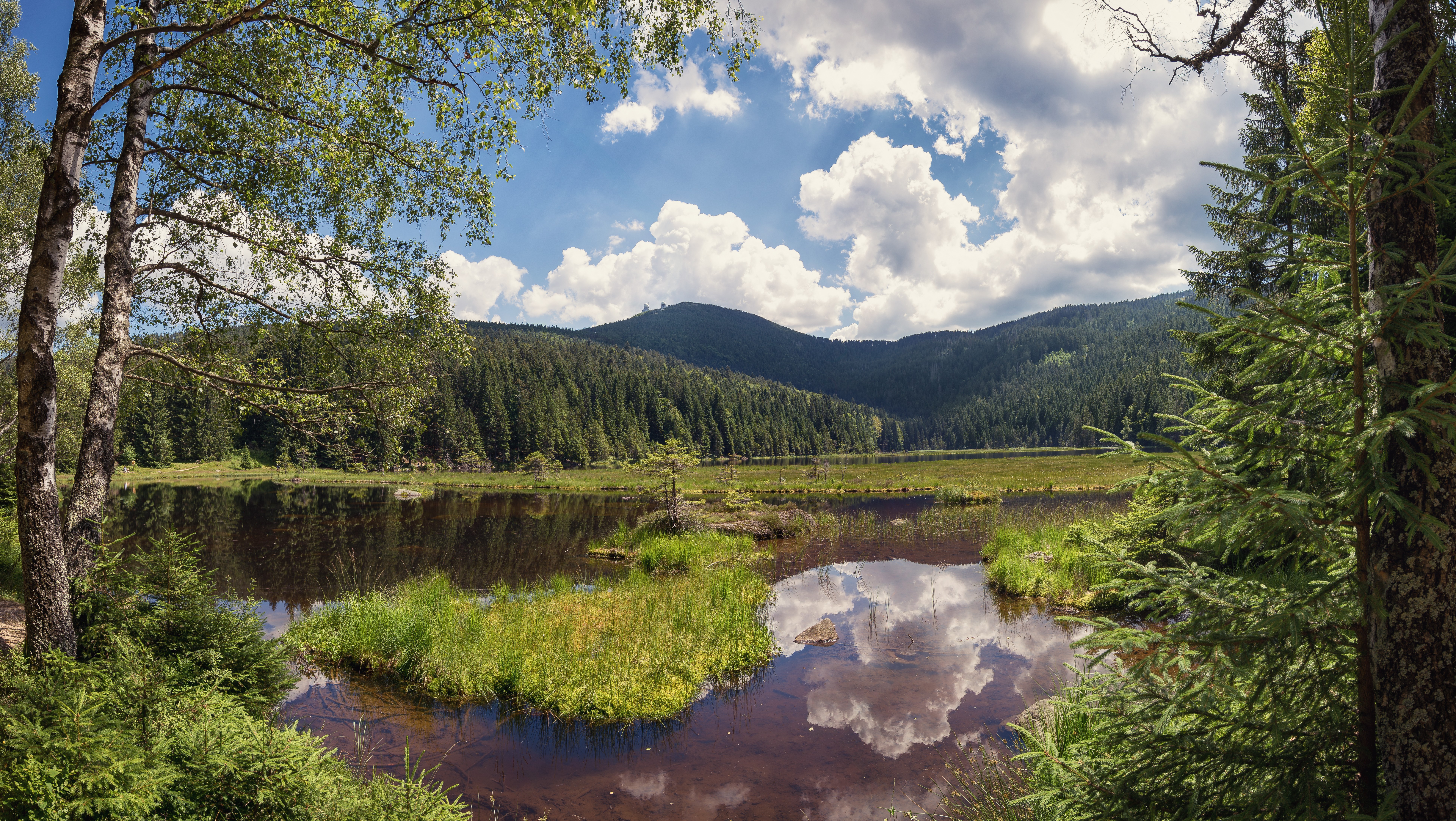 Wallpapers lake in Bavarian forest Germany mountains on the desktop