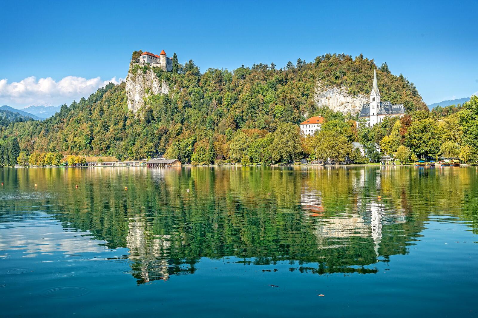 Wallpapers Lake Bled Slovenia island on the desktop