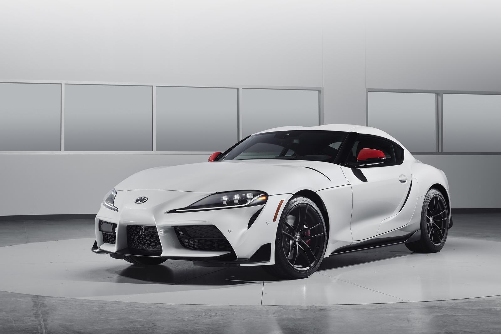 Wallpapers Toyota GR Supra coupe white on the desktop