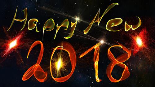 The inscription happy new year 2018