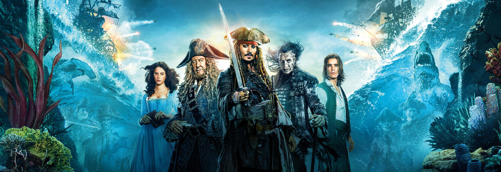 Обои Pirates of the Caribbean: Dead men tell no tales фильм боевик на рабочий стол