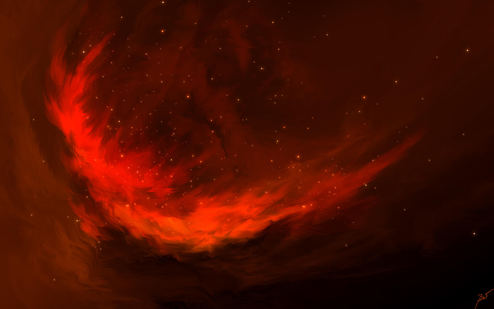 Wallpapers red nebula space glow on the desktop