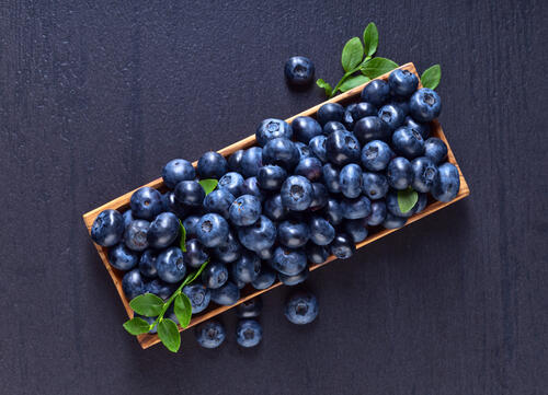 Blueberries, inscribed in a rectangle
