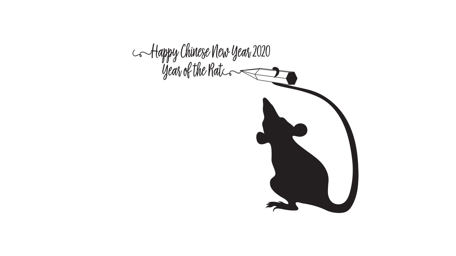 Wallpapers the year of the rat 2020 a mouse on the desktop