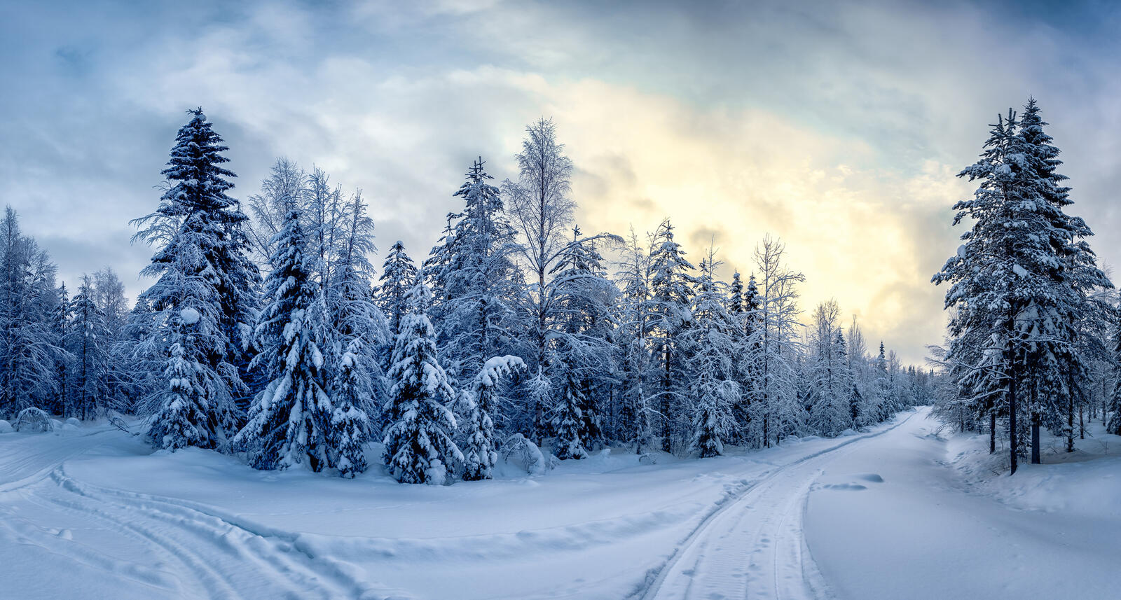 桌面上的壁纸芬兰 冬季 道路