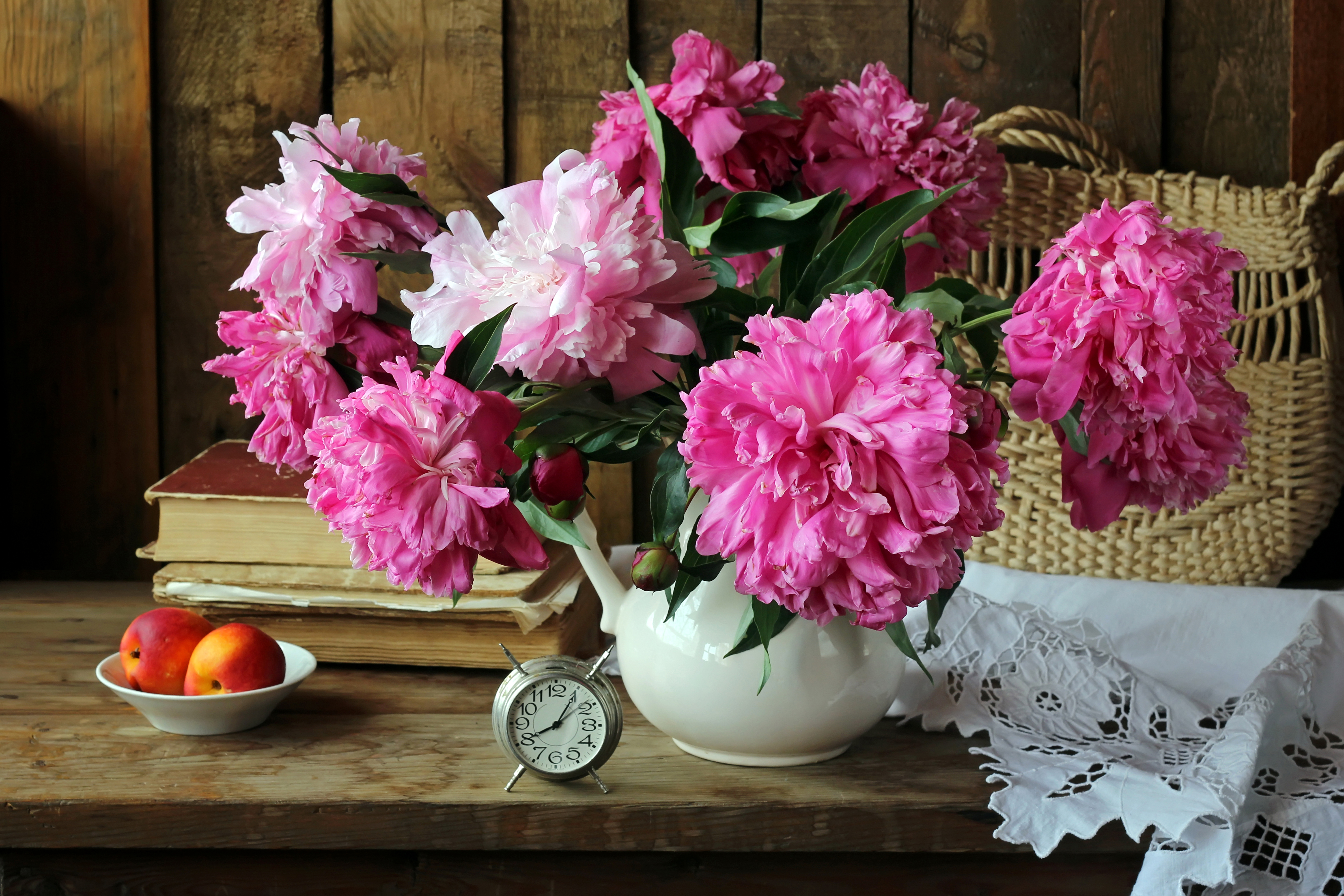 Фото бесплатно цветы, пионы, натюрморт