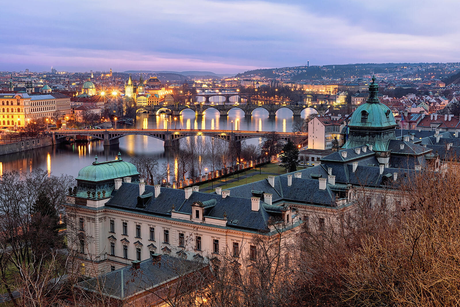 Wallpapers bridges town Prague on the desktop