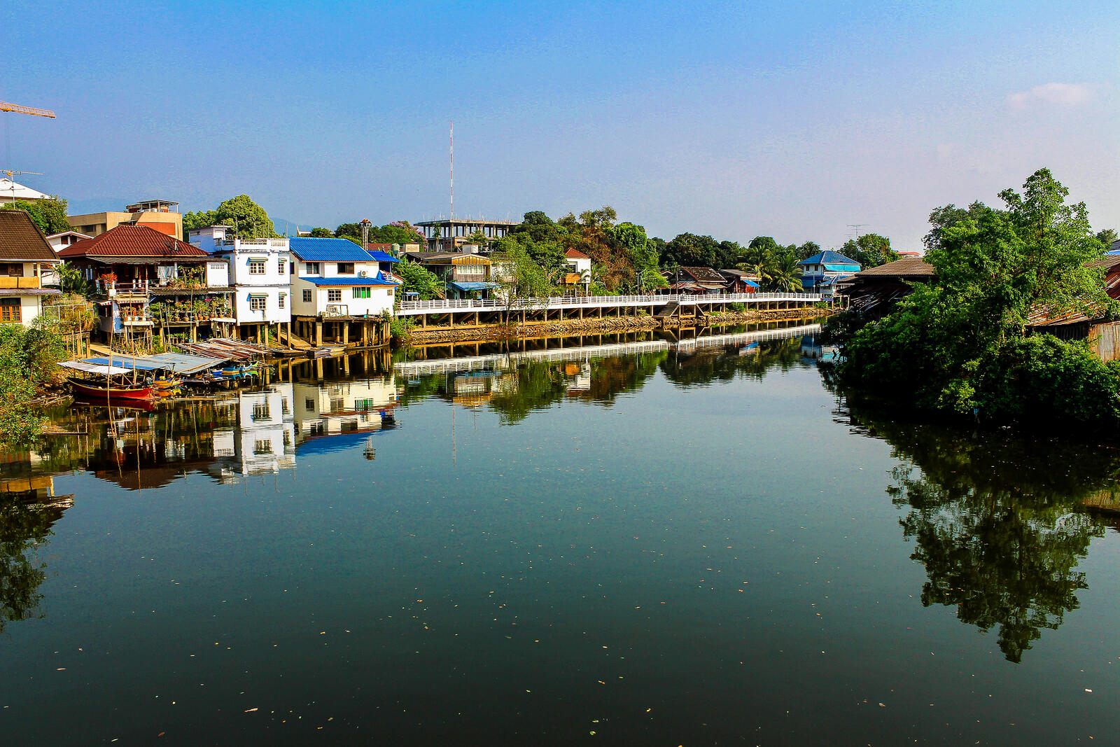 Обои Таиланд старый город река на рабочий стол