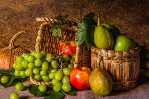 Fruit in baskets