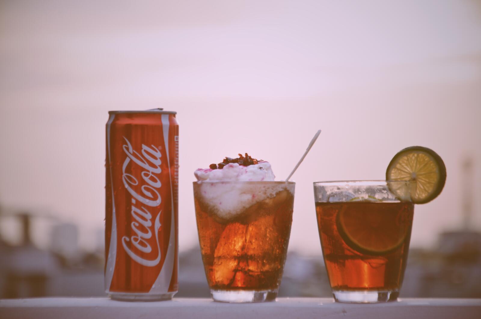 Wallpapers drink Coca-Cola glass sky on the desktop