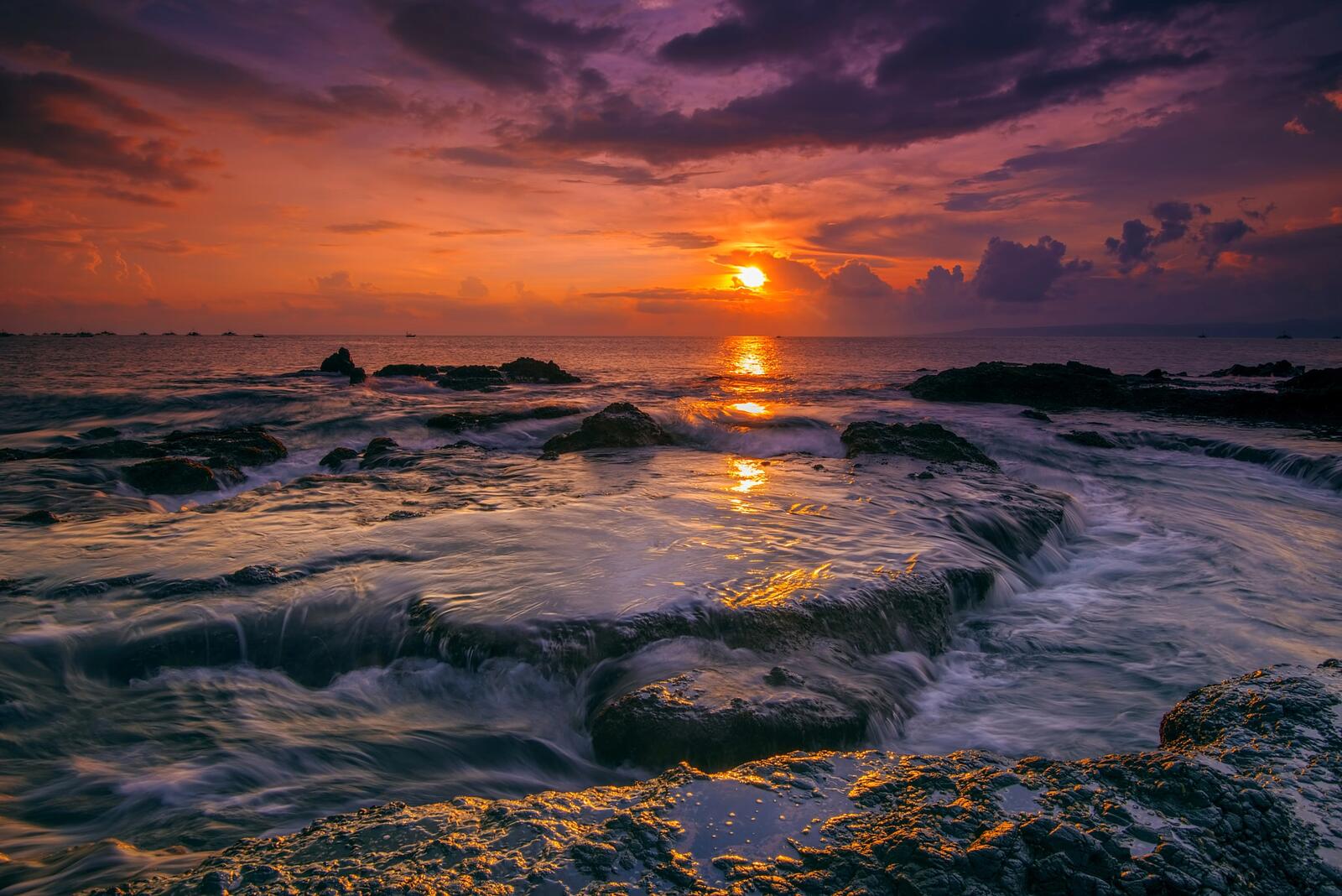 Wallpapers the province of West Java sunset on the beach Lodge Indonesia sunset on the desktop
