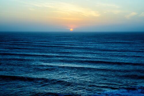 Sunset on a quiet sea
