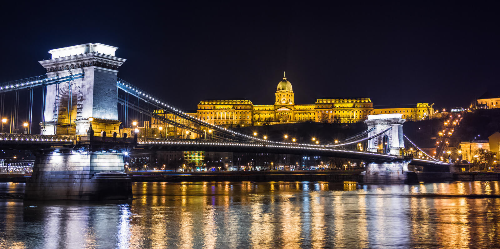 Wallpapers Hungary Budapest illumination on the desktop