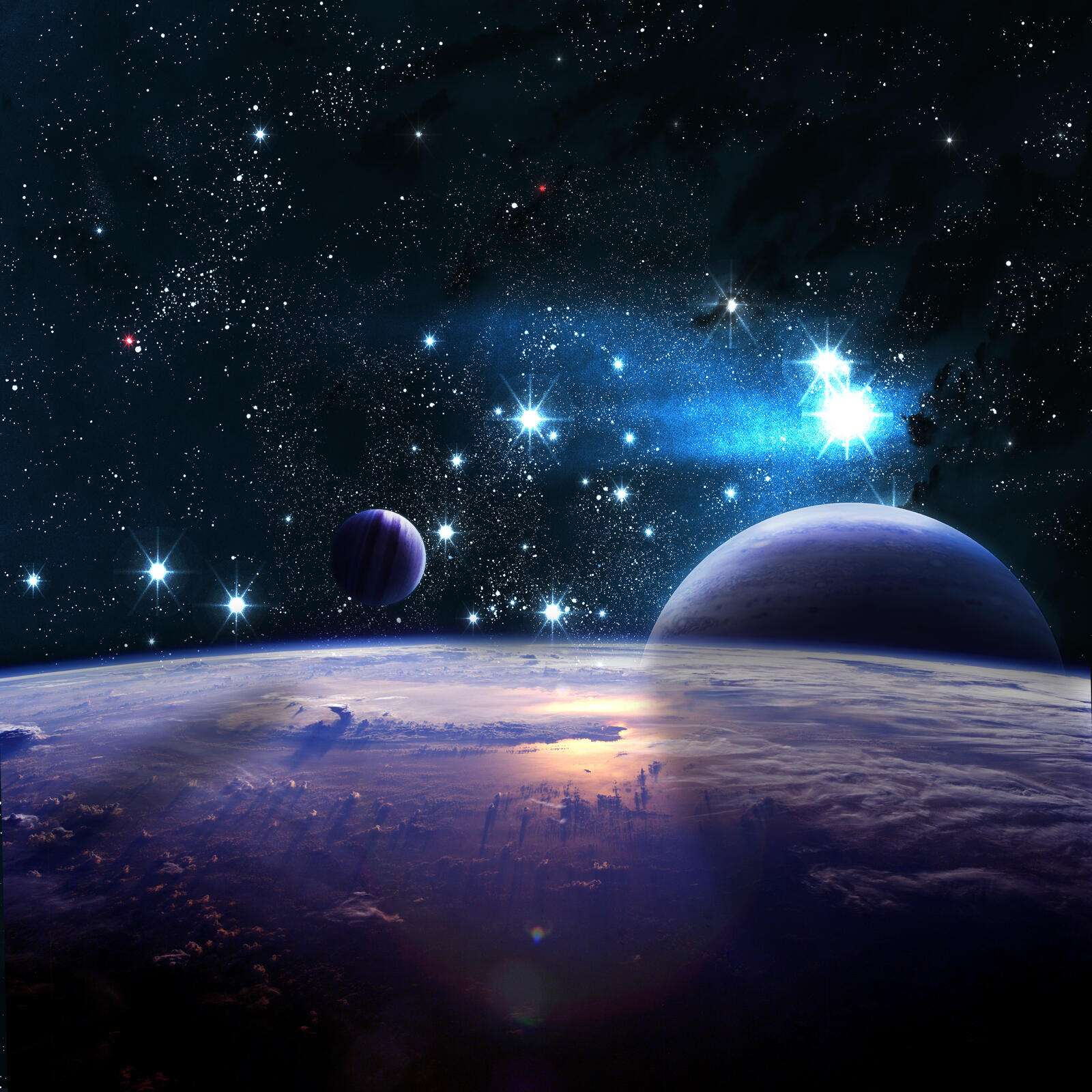 Wallpapers Astronomy galaxy the glow of the planet on the desktop