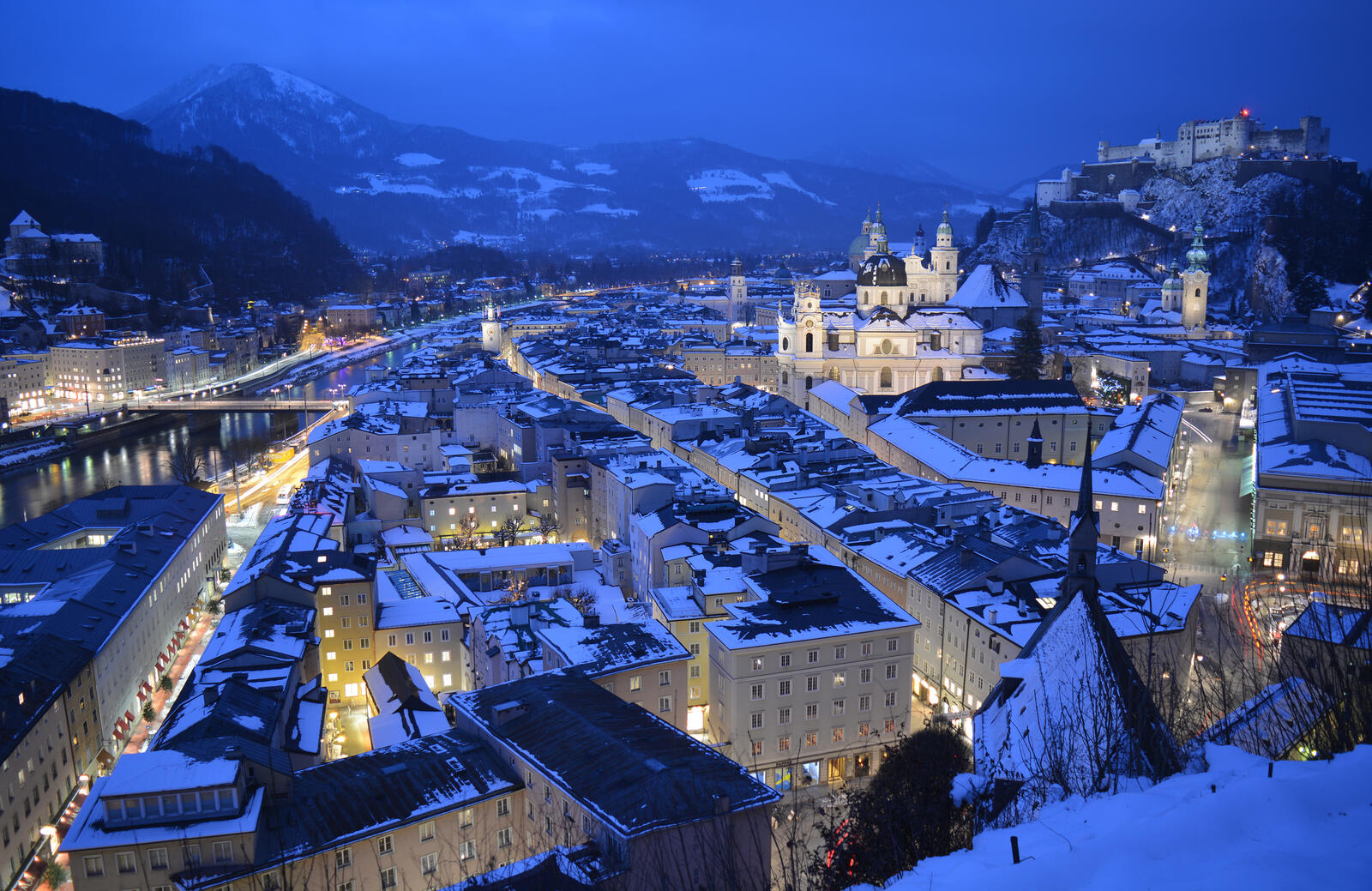 Обои Зальцбург Австрия снег на рабочий стол