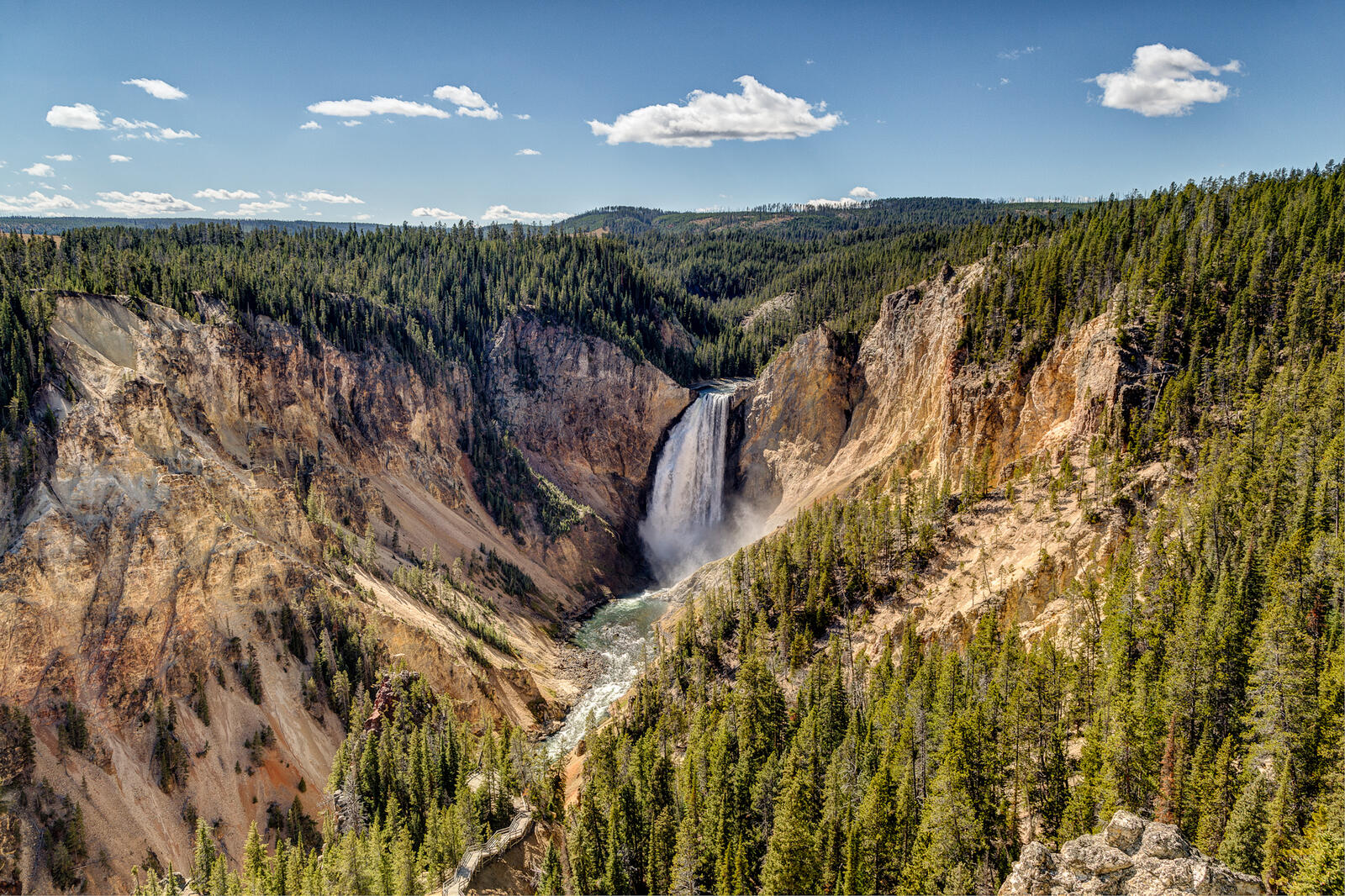 Wallpapers Lower Yellowstone River Falls Yellowstone National Park Wyoming on the desktop