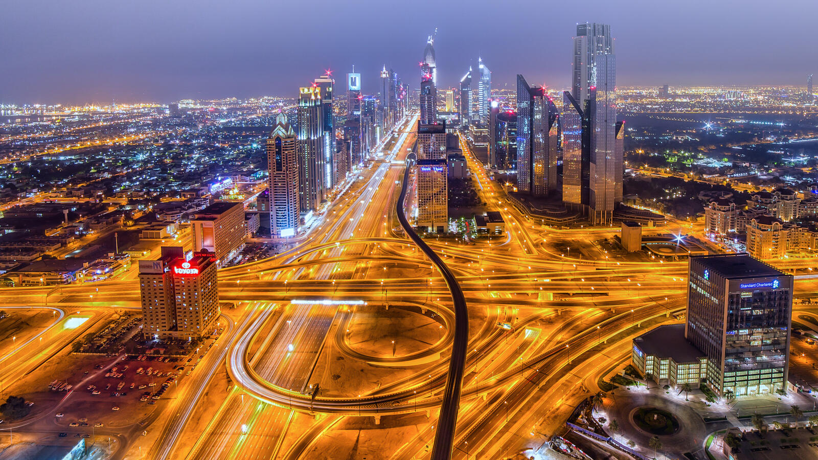 Обои зданий Dubai дорога на рабочий стол