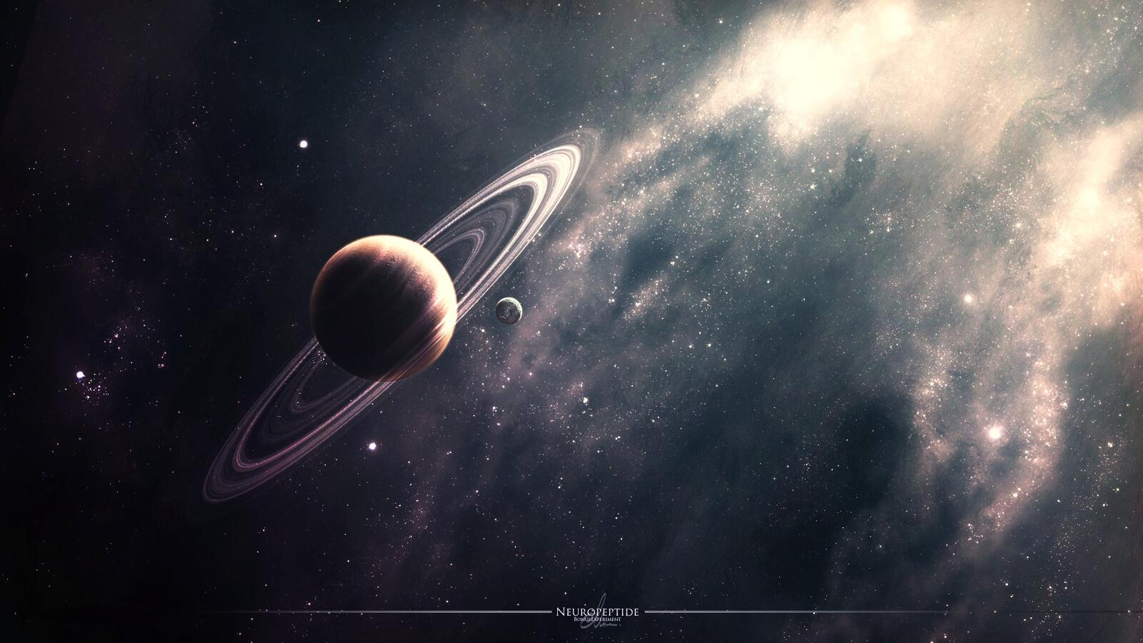 Wallpapers nebula planets rings on the desktop