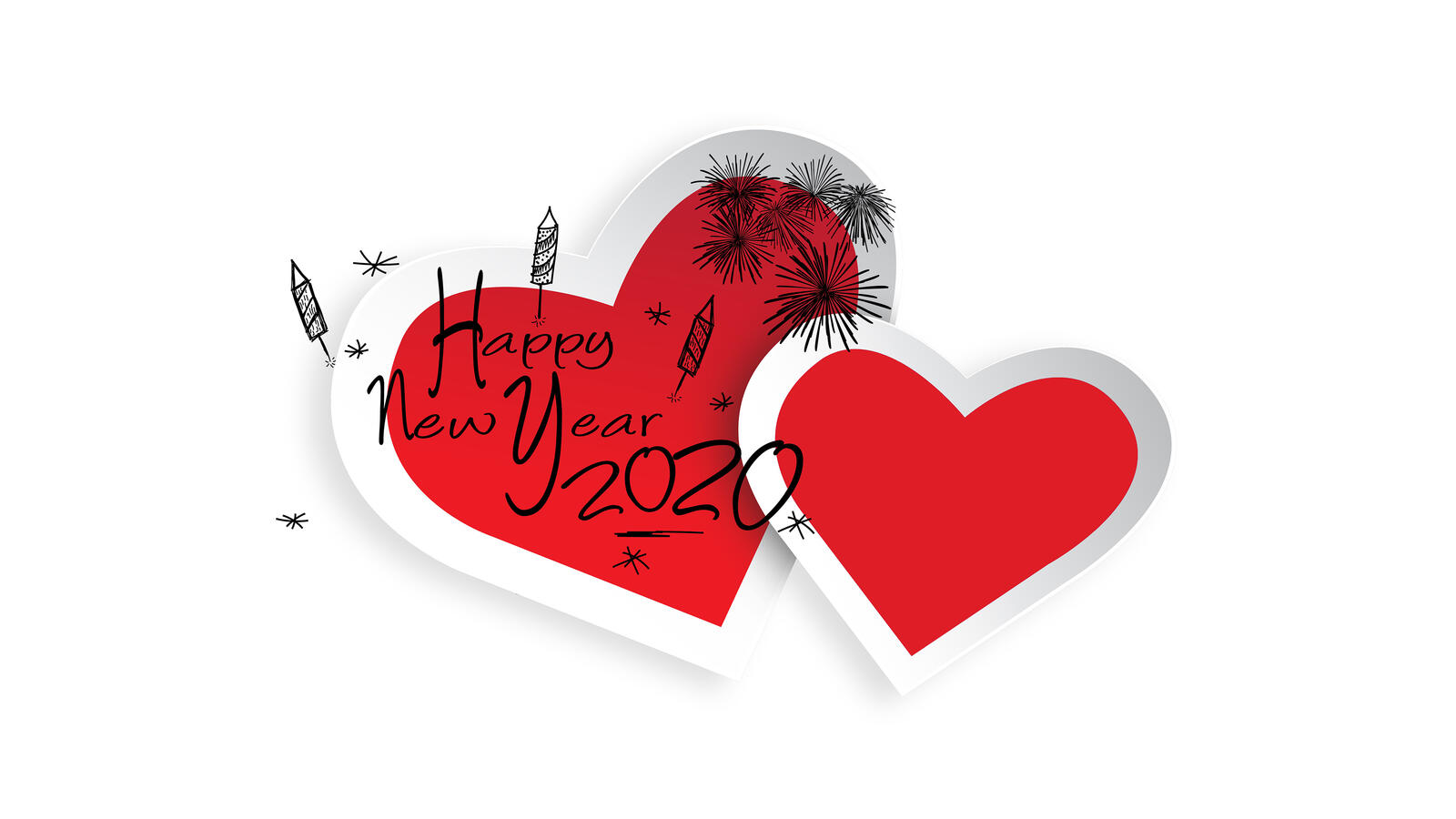 Wallpapers happy new year hearts love on the desktop