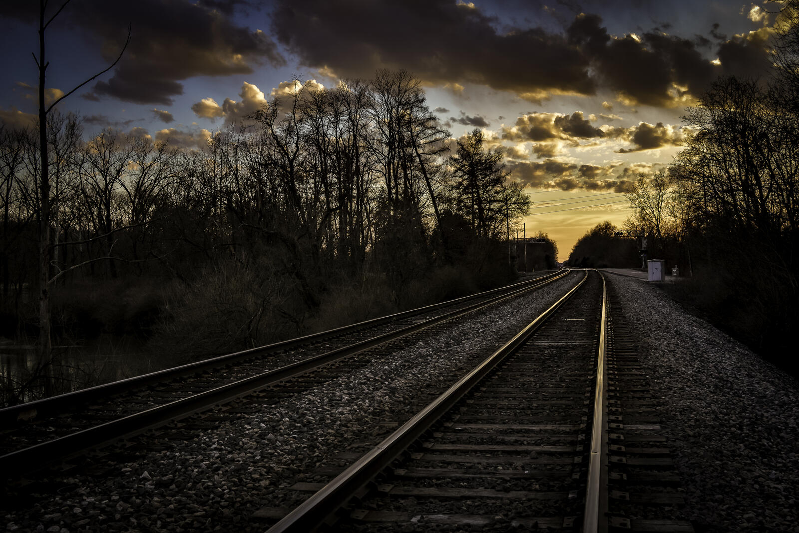 Обои железнодорожные пути закат солнца трек на рабочий стол