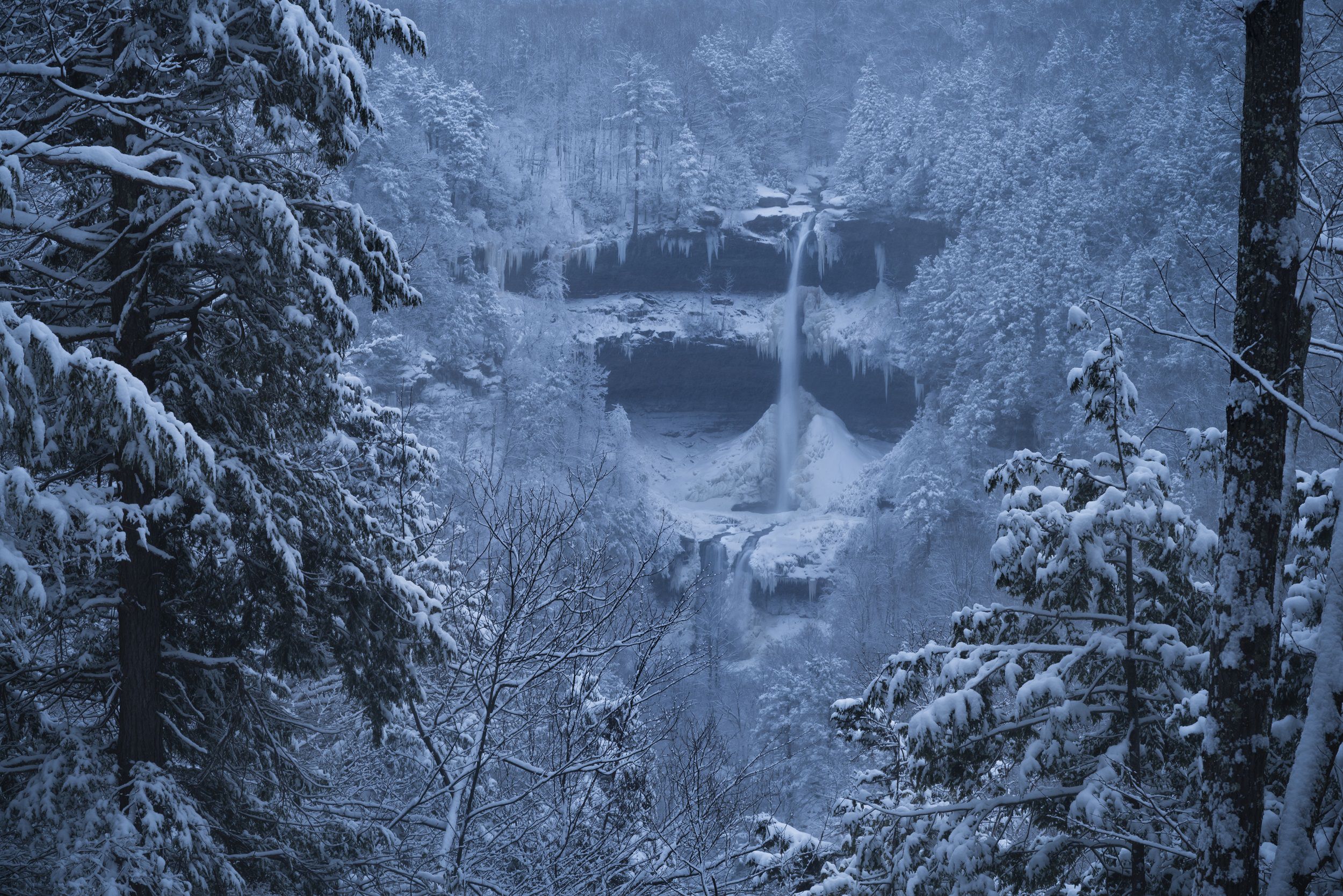 Wallpapers Snowstorm Kaaterskill Falls New York on the desktop