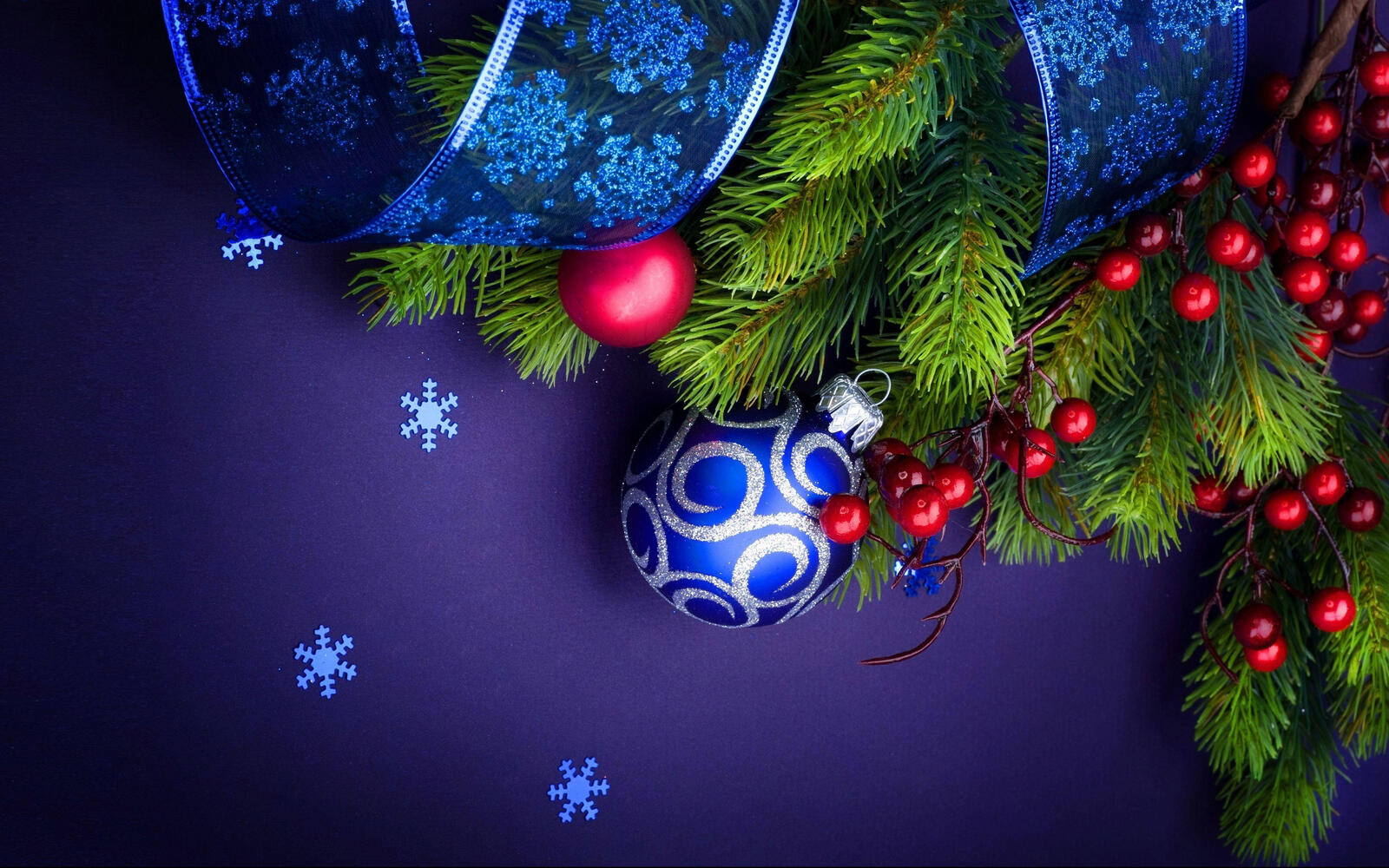 Wallpapers Christmas background fir twigs toys on the desktop