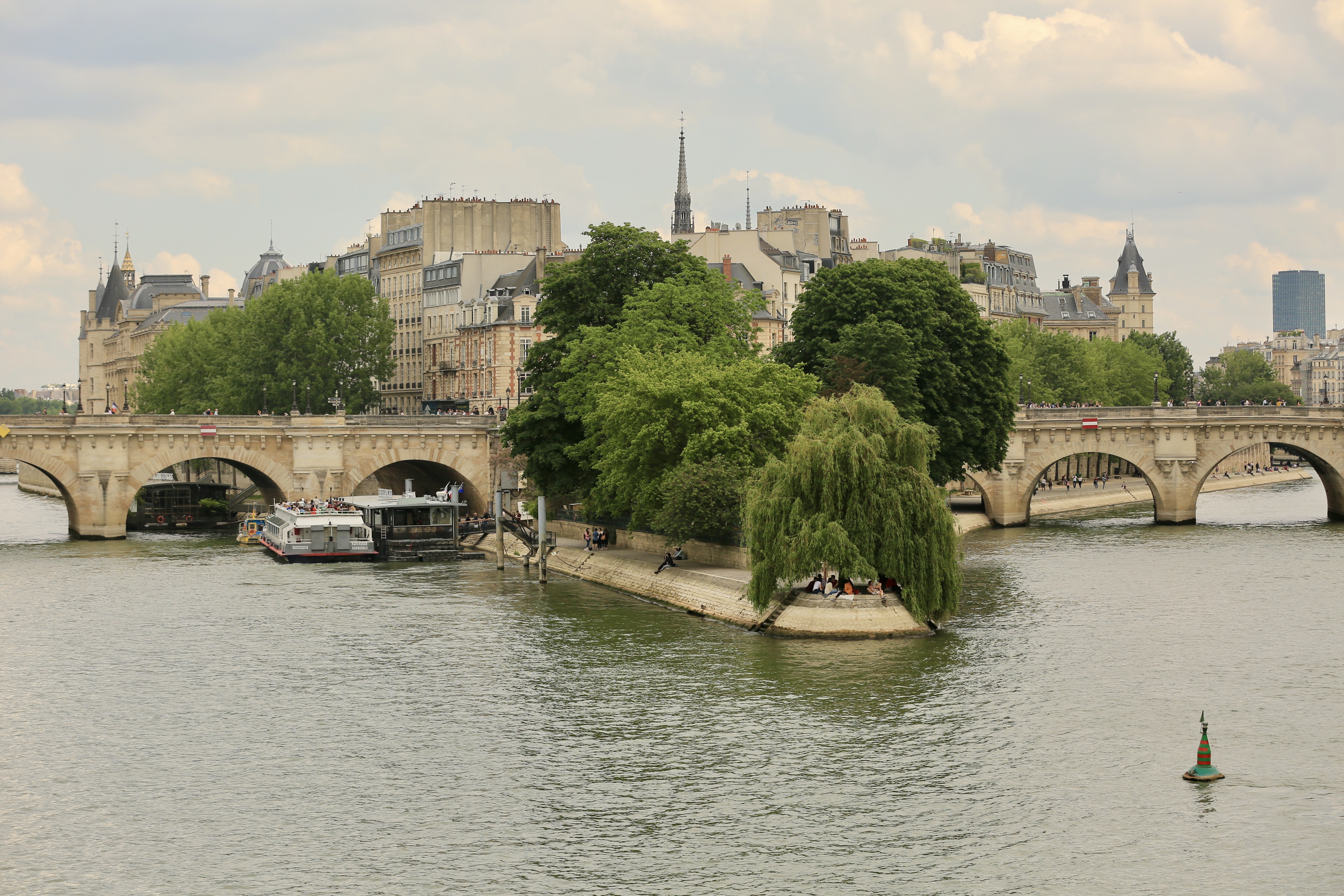 Обои Париж река Сена город на рабочий стол