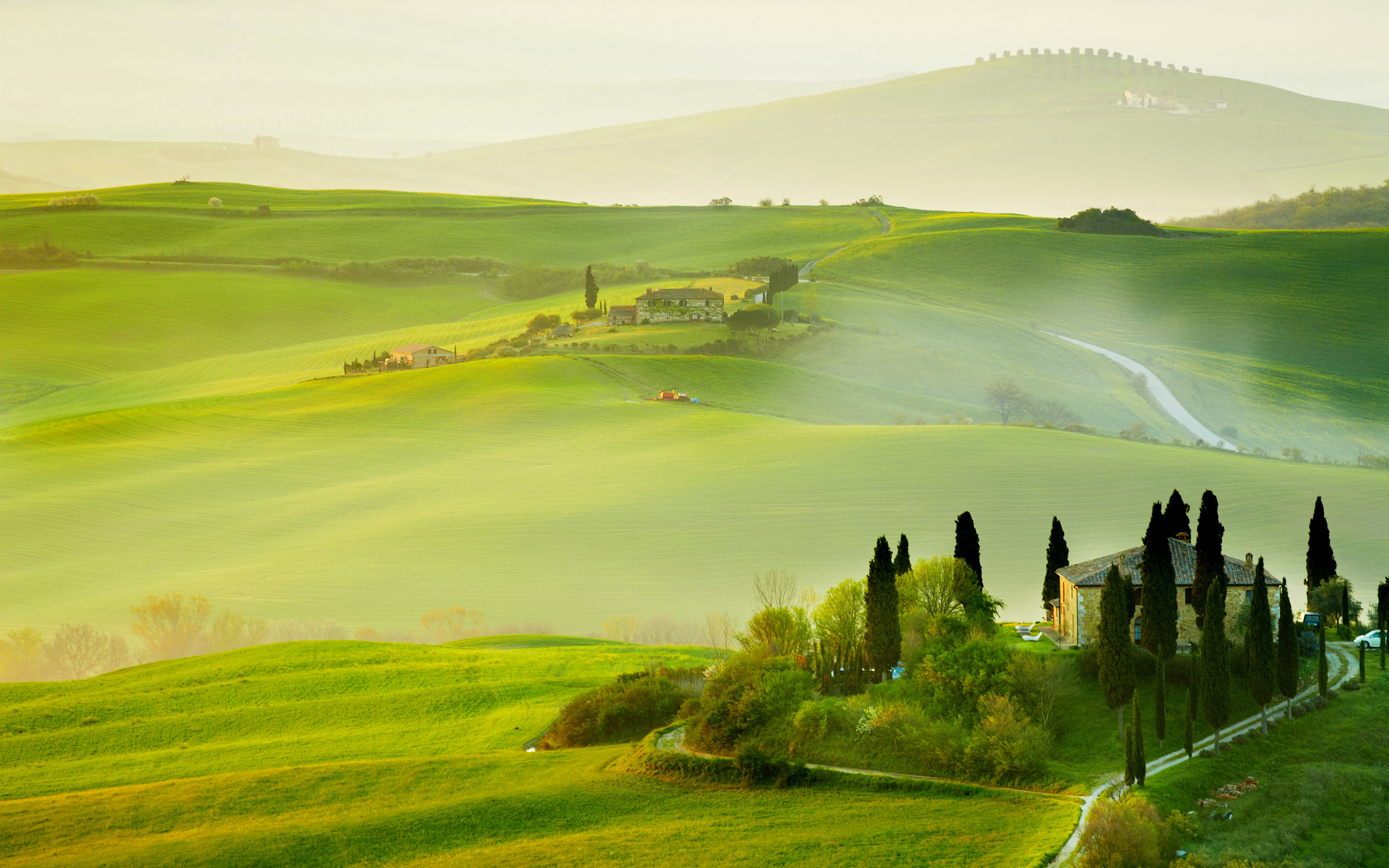 Wallpapers Tuscany fields landscape on the desktop