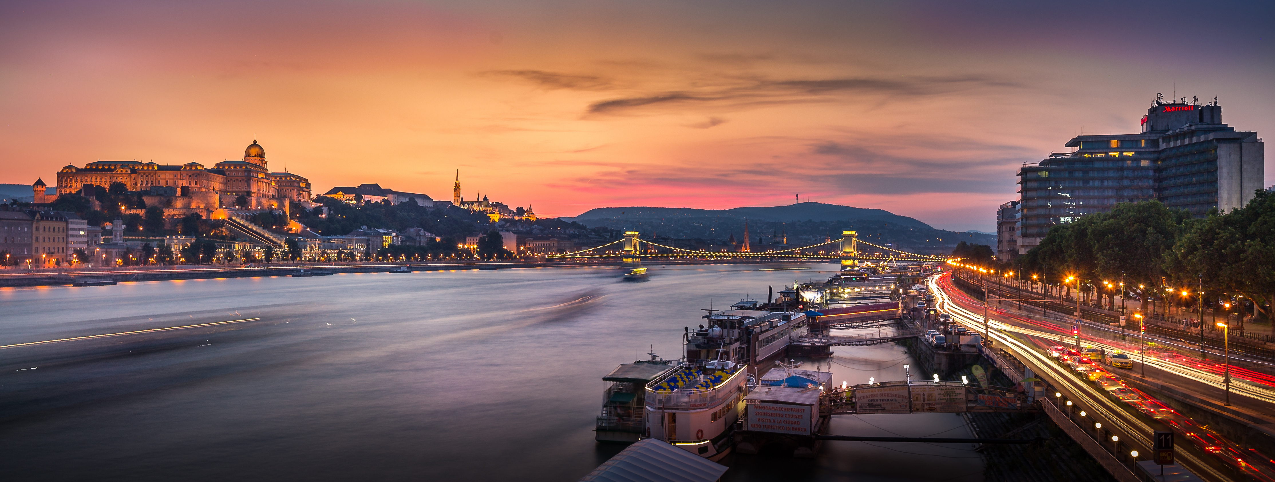 Photo free Budapest, Budapest with Buda Castle, Chain Bridge