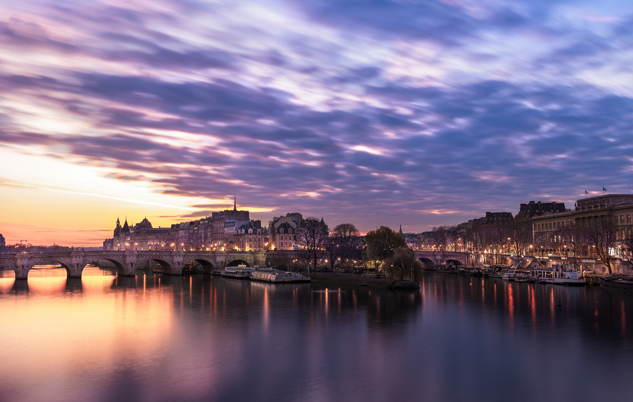 Фото бесплатно Париж, восход солнца, Иль-де-ла-Сите