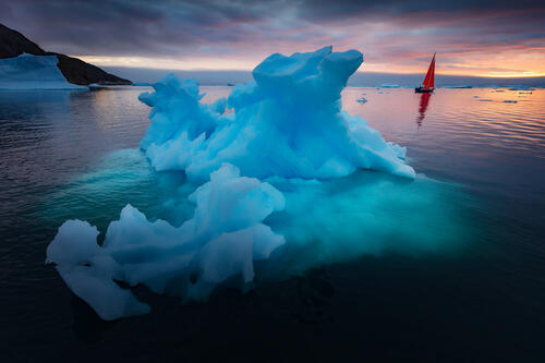 Beautiful icebergs in Greenland