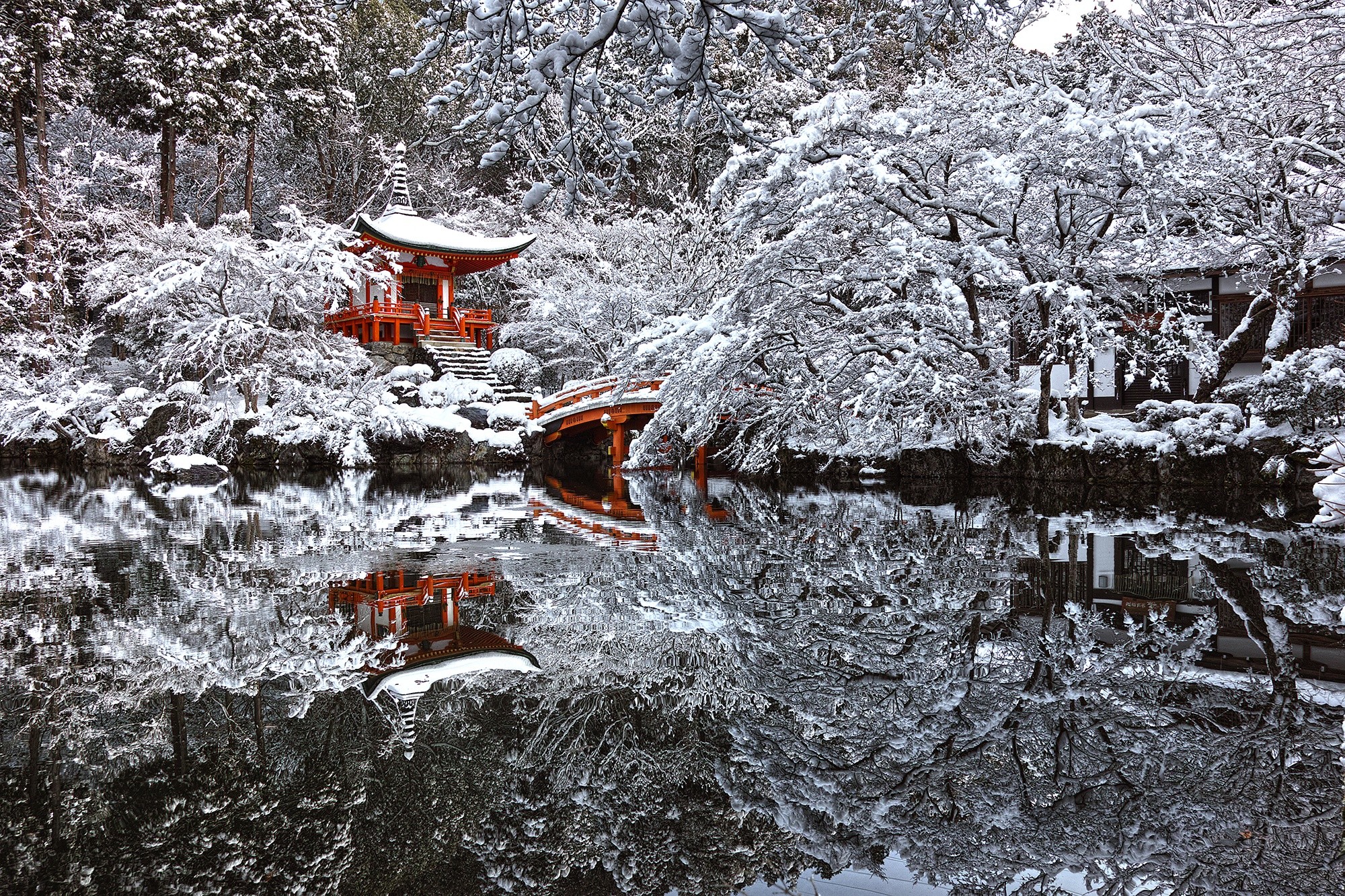 Фото Япония зима пагода - бесплатные картинки на Fonwall