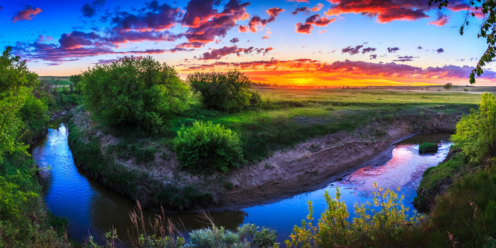 Wallpapers North Dakota sunset river on the desktop