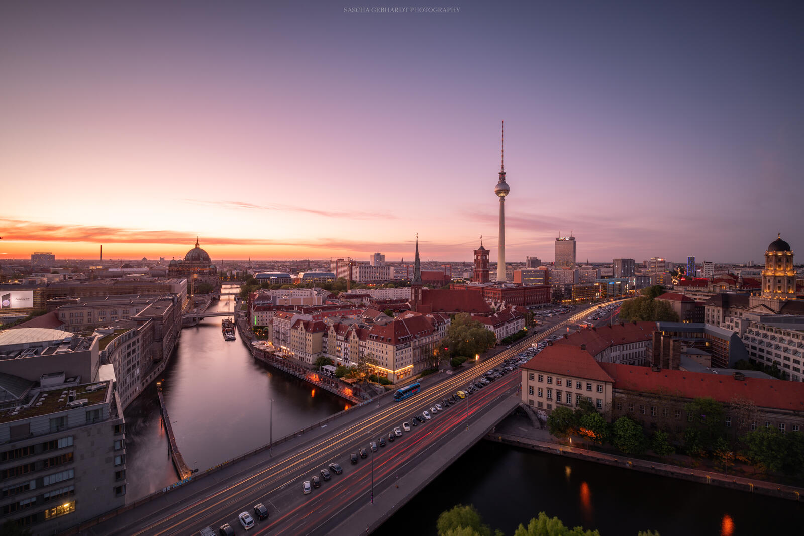 Обои закат Берлин городской пейзаж на рабочий стол