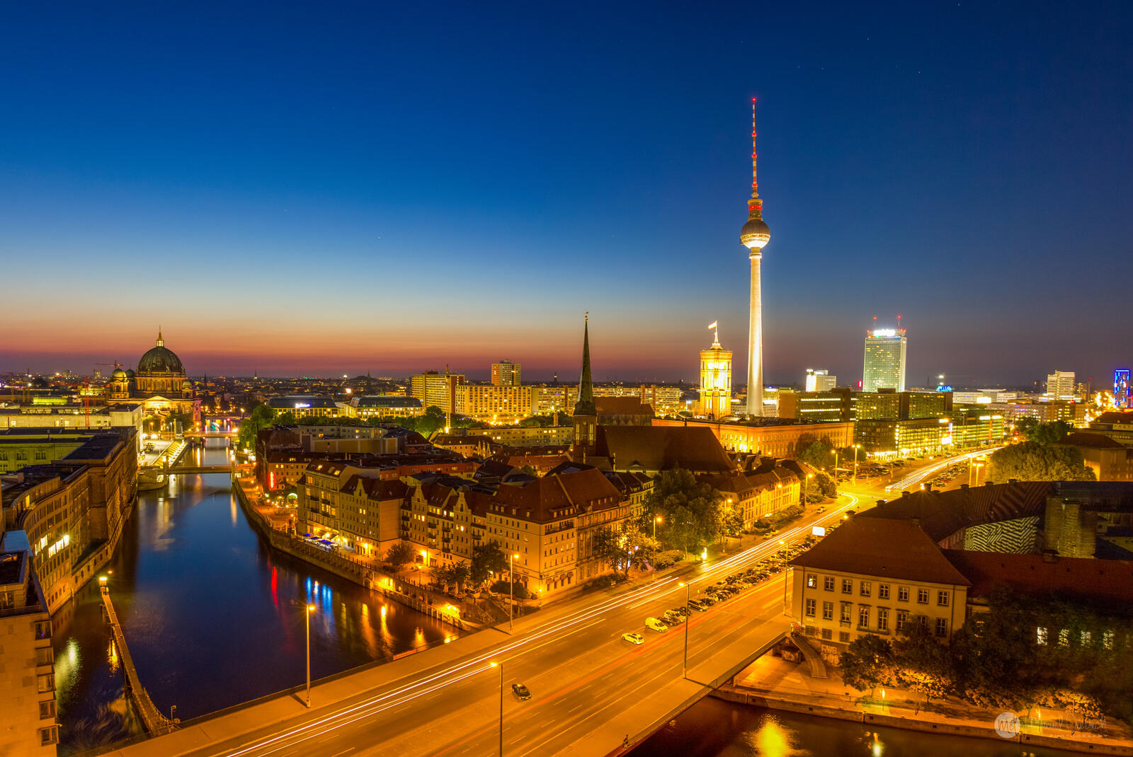 Wallpapers night city Germany sunset on the desktop