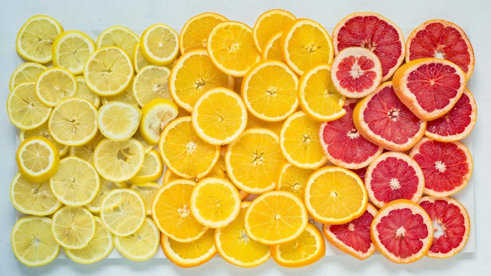 Wallpapers orange fruits lemons grapefruits on the desktop
