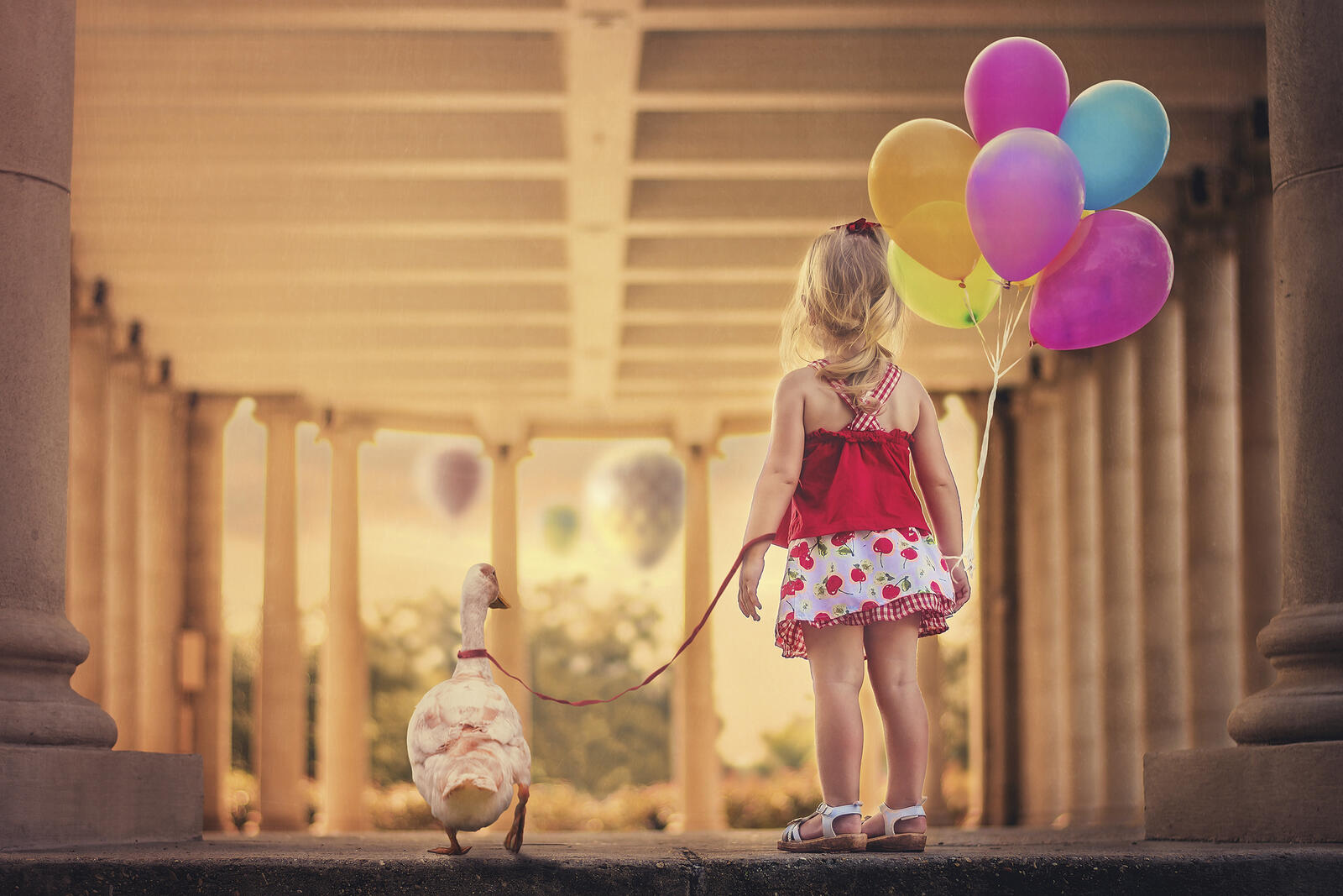 Обои воздушный шар девочка ребенок на рабочий стол
