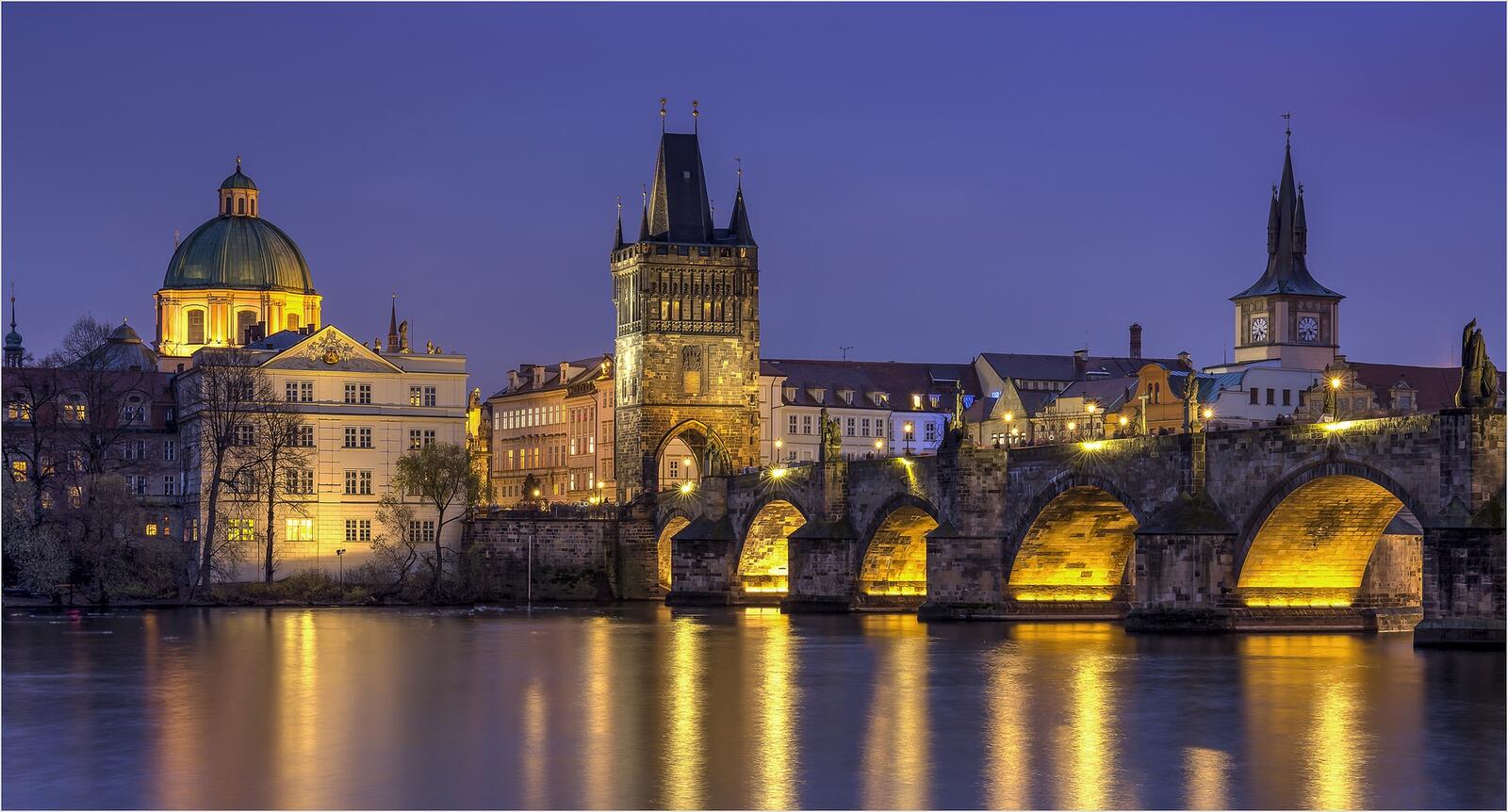 Обои город Prague мосты на рабочий стол
