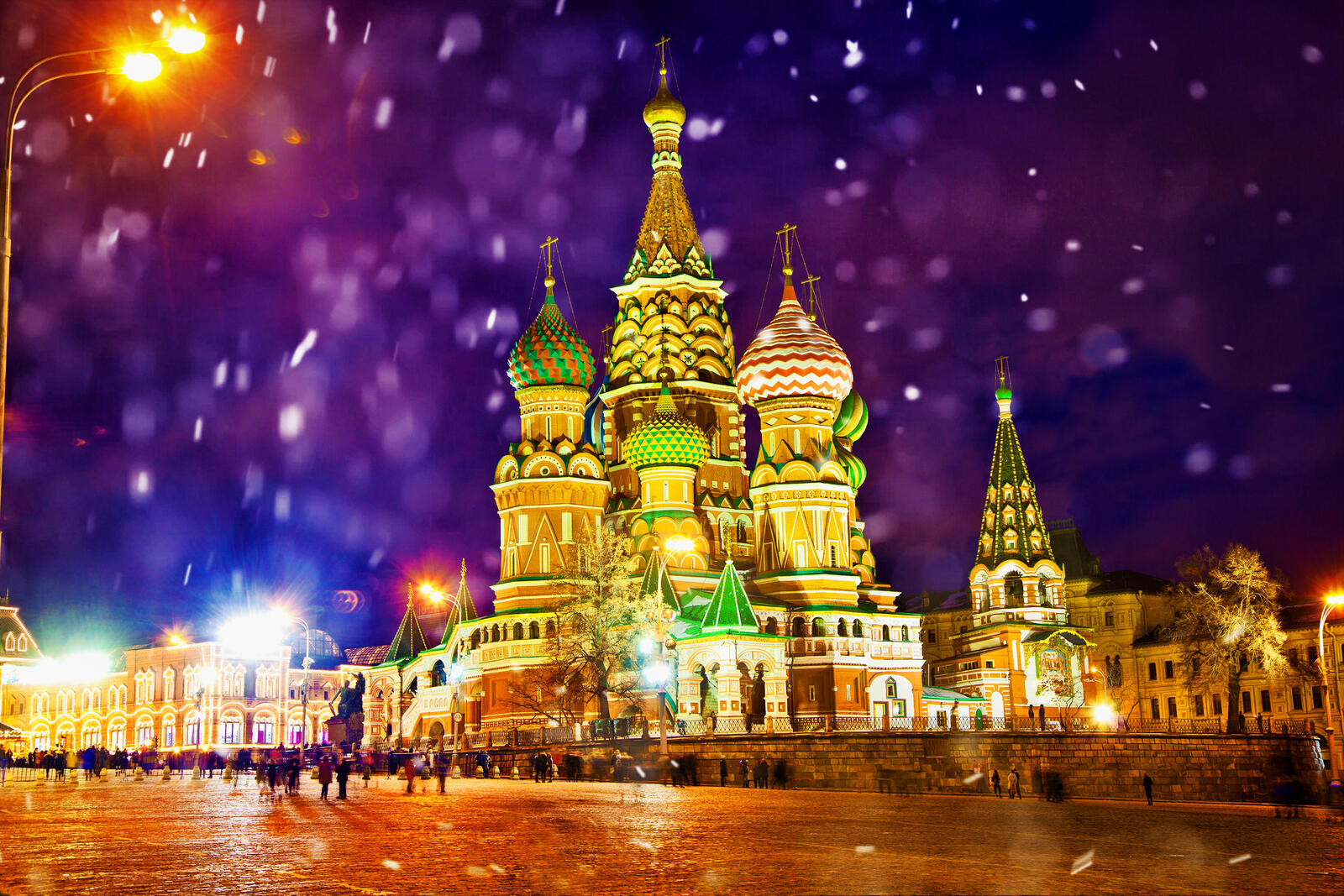 Wallpapers night night cities Moscow on the desktop