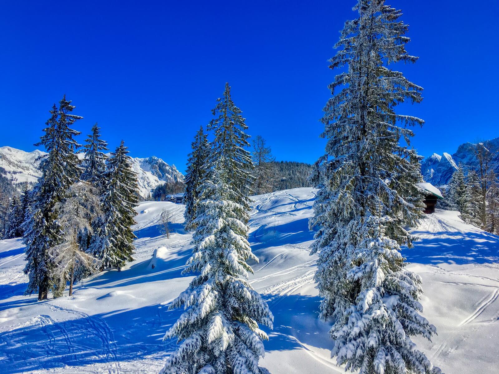 Wallpapers Winter in the Kaiser mountains near Kufstein Tyrol Austria on the desktop