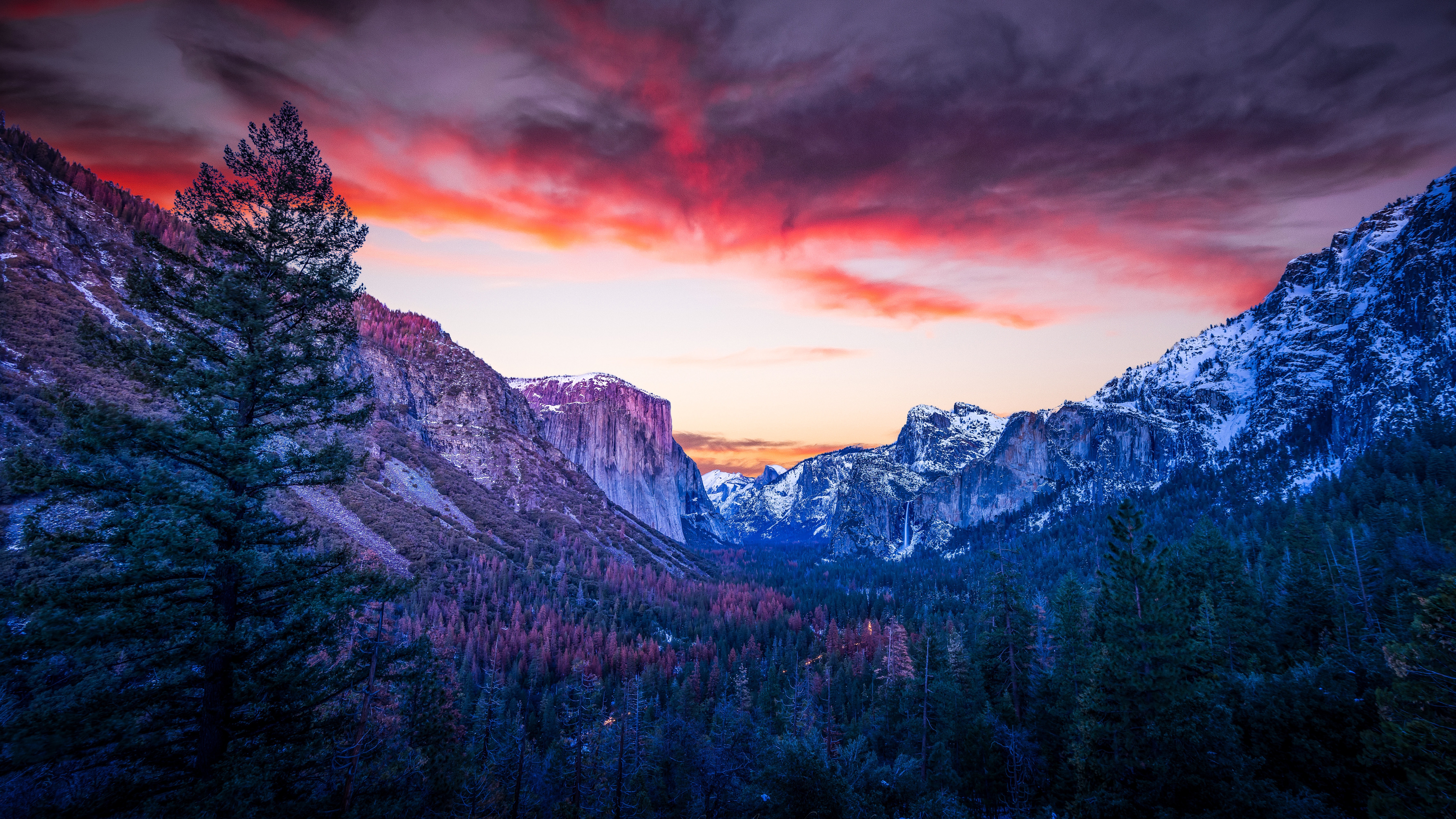 Wallpapers yosemite valley california sunset on the desktop